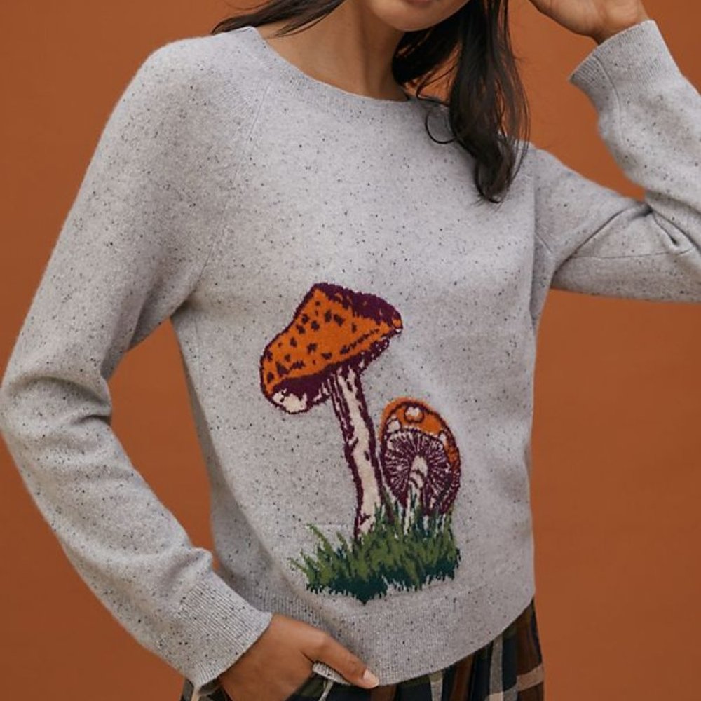 Anthropologie Pilcro Mushroom cashmere Sweater L